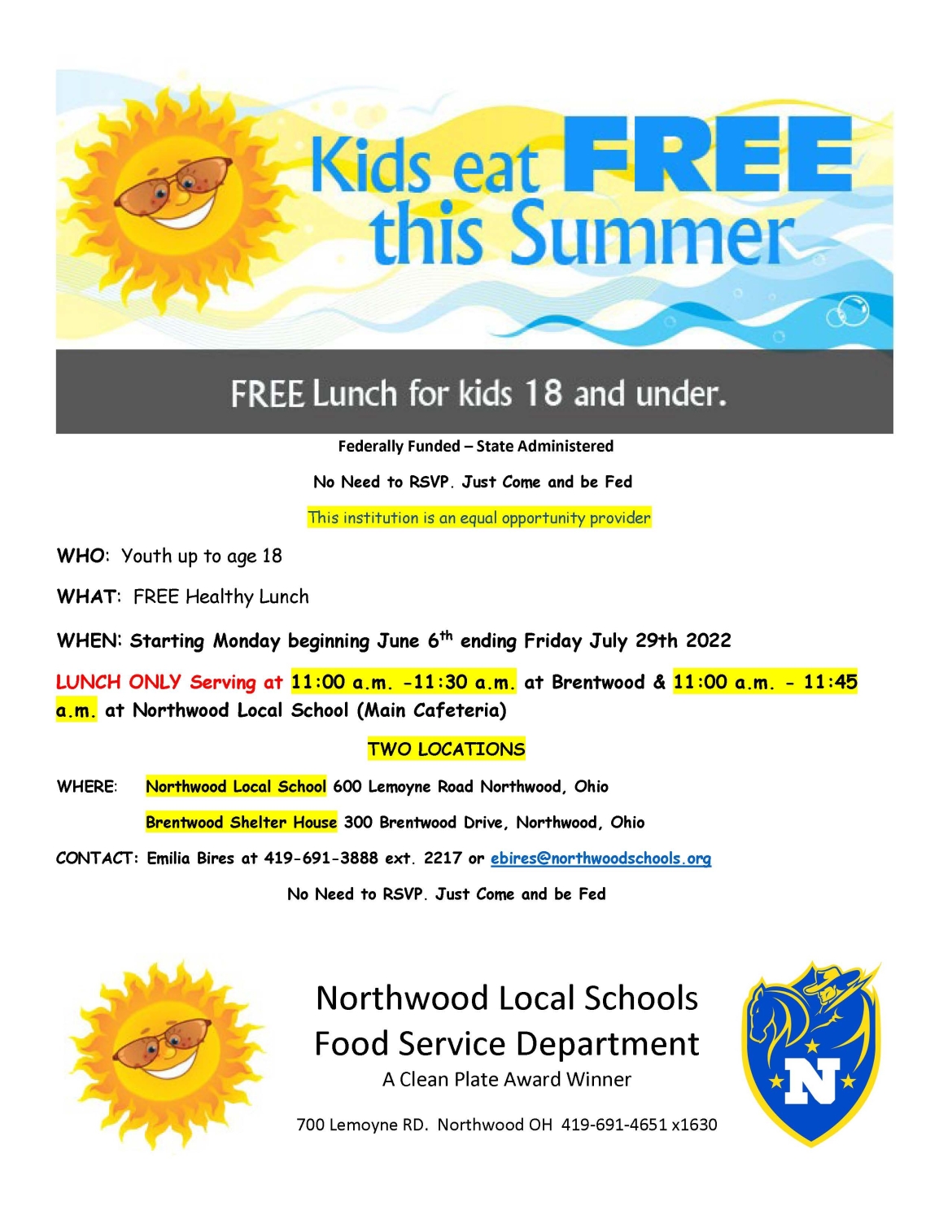 Summer Feeding program flyer